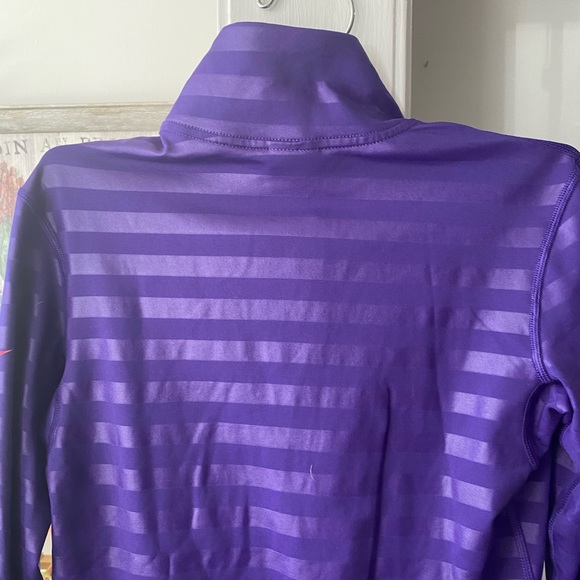 Nike long sleeves pro dri-fit top purple fitted half zipper - Picture 3 of 8